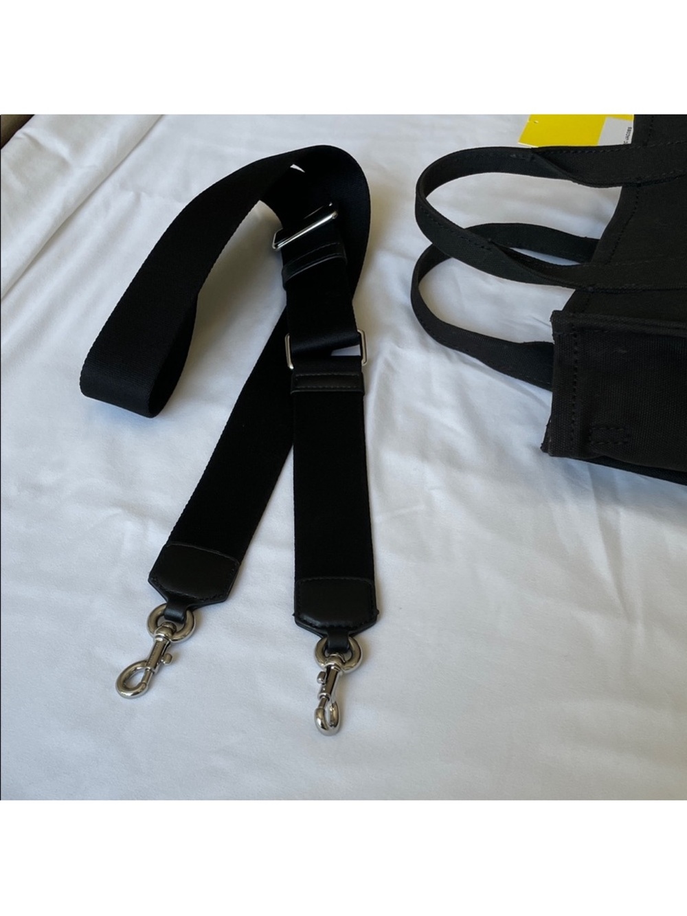 Marc Jacobs Black Canvas 'The Tote Bag' Mini Tote JLN! - Picture 5 of 10